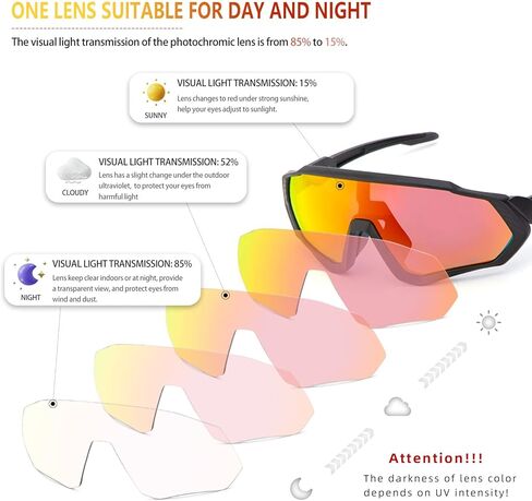 KAPVOE Photochromic Cycling Glasses Men Women Mountain Bike Sunglasses Clear MTB Bicycle Riding in Kuwait