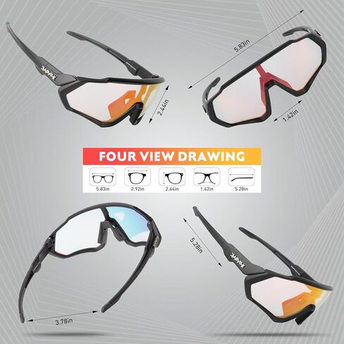 KAPVOE Photochromic Cycling Glasses Men Women Mountain Bike Sunglasses Clear MTB Bicycle Riding in Kuwait
