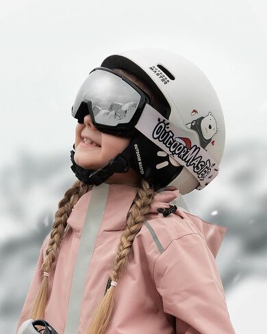 OutdoorMaster Kids Ski Helmet and Goggles Set, Snowboard Helmet, Durable PC Shell & EPS Foam, Snow Helmet 12 Cooling Vents, Dial Fit Skiing Helmet, Safety-Certified Snow Sport Helmets for Boys & Girls in Kuwait