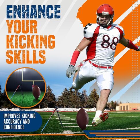 True Strike Pro Football Kicking Tee - Ultimate Football Tee Compatible with All Ball Sizes, Bonus Goal Kicking Tracker, Field Goal Football Holder in Kuwait