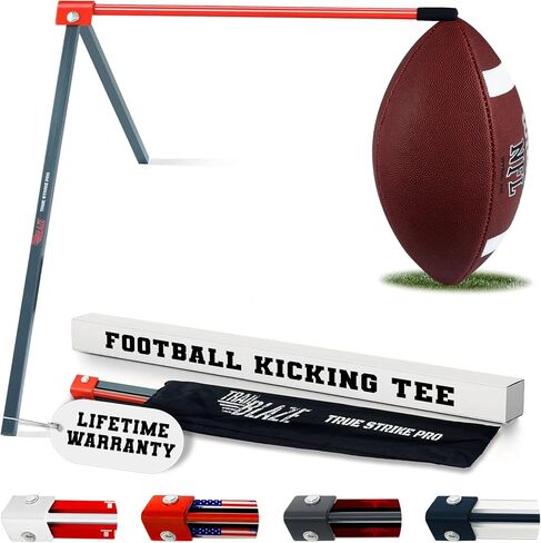 True Strike Pro Football Kicking Tee - Ultimate Football Tee Compatible with All Ball Sizes, Bonus Goal Kicking Tracker, Field Goal Football Holder in Kuwait