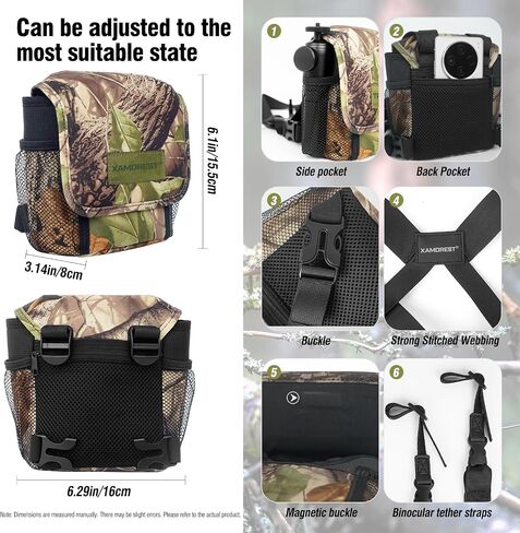Universal Binocular Case, Binocular Harness for Hunting Case with Adjustable Shoulder Straps, 2 Mesh Pockets, Yellow in Saudi Arabia