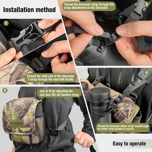 Universal Binocular Case, Binocular Harness for Hunting Case with Adjustable Shoulder Straps, 2 Mesh Pockets, Yellow in Saudi Arabia