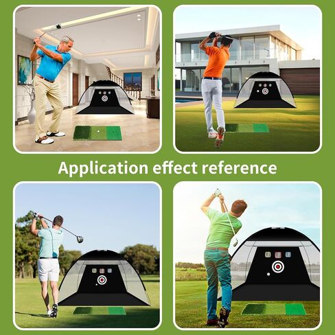 Golf Net: 10x7ft Golf Practice Net with Three-in-One Thickened Golf Hitting Mat，Multi Target All in One Indoor and Outdoor Golf Hitting Practice Net，Golf Gifts in Saudi Arabia