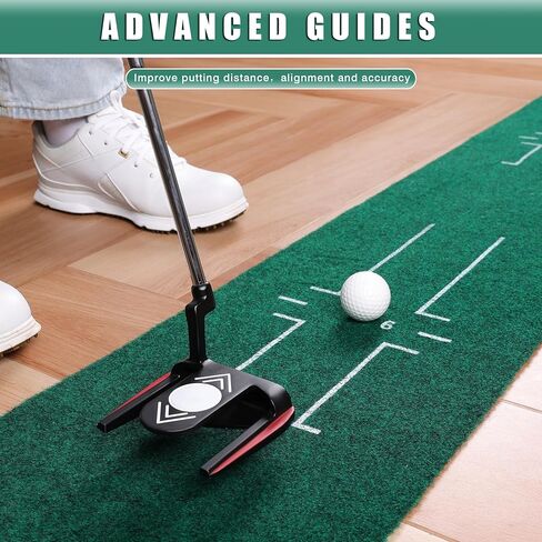 CHAMPKEY Golf Putting Green Indoor - Advanced Guides Golf Putting Mat - Enhance Putting Accuracy and Challenge in Saudi Arabia