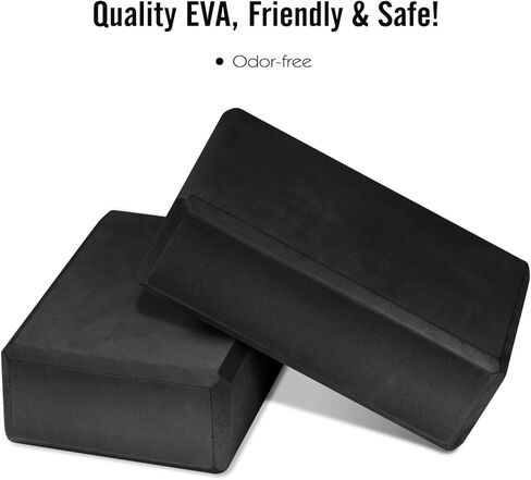 MoKo Thin Yoga Blocks 2 Pack, 9" x 6" x 3" High Density EVA Foam Yoga Block Exercise Bricks, Eco Friendly & Lightweight, Increase Flexibility & Balance, Great for Stretching & Holding Poses in Kuwait
