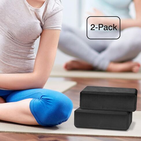MoKo Thin Yoga Blocks 2 Pack, 9" x 6" x 3" High Density EVA Foam Yoga Block Exercise Bricks, Eco Friendly & Lightweight, Increase Flexibility & Balance, Great for Stretching & Holding Poses in Saudi Arabia