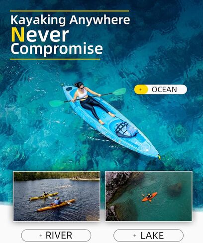 OCEANBROAD Kayak Paddle 86in/218cm, 90.5in/230cm Alloy Shaft 2-Piece Floatable Kayak Oar for Kayaking Canoeing Boating in Kuwait
