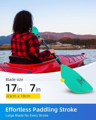 OCEANBROAD Kayak Paddle 86in/218cm, 90.5in/230cm Alloy Shaft 2-Piece Floatable Kayak Oar for Kayaking Canoeing Boating in Kuwait