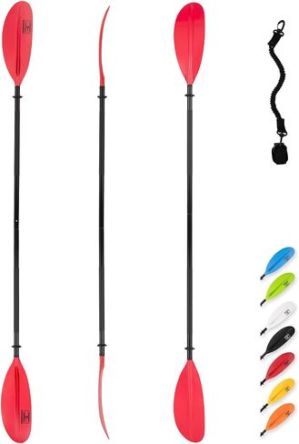 OCEANBROAD Kayak Paddle 86in/218cm, 90.5in/230cm, 95in/241cm Alloy Shaft Kayaking Boating Canoeing Oar with Paddle Leash 1 Paddle in Saudi Arabia