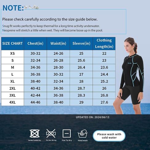 GoldFin Wetsuit Top Women, 2mm Wetsuits Jacket Long Sleeve Neoprene Tops for Water Aerobics Diving Surfing Swimming in Kuwait