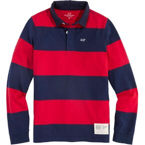 vineyard vines Boys' Striped Cotton Rugby Shirt