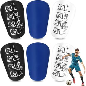 3 Pairs Mini Shin Guards Soccer, 3.93x2.36 Inch Extra Small Miniature Soccer Shin Pads, Black White Blue Protective Equipment Shin Guards for Teenagers Adults Boys Girls