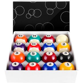 Billiard Balls Set 2-1/4" Regulation Size Pool Table Balls for Replacement (16 Resin Balls)