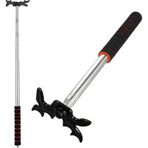 Skylety Retractable Billiard Cue Stick Bridge with Bridge Head, Billiard Pool Cue Accessory for Pool Table, Plastic Bridge Head (Black)