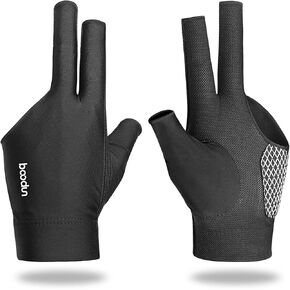 YFY Billiards Glove 3 Finger Pool Glove for Left Hand, Durable Double Stitched, Snooker Cue Sport Glove Popular Sizes for Men & Women