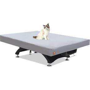 ClawsCover Pool Table Cover 7/8/9 Feet,Heavy Duty Waterproof Scratch-Free 600D Polyester Cloth,Outdoor Pool Table Covers,All-Weather Protection,Indoor Billiards Table Accessories,Light Grey