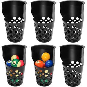 Pool Table Pockets Replacement Pockets for Billiard Table Set of 6 Large Capacity Plastic Web Pockets