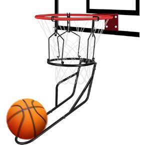 Basketball Rebounder, Sturdy Metal Basketball Return Attachment with 3 Stable Large Hooks, Heavy Duty Basketball Accessories for Boys, Ball Return Training Basketball Gear for 18" Rim Basketball Hoop