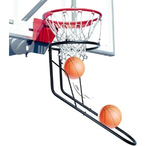 Basketball Return Attachment for Hoop, Heavy Duty Metal Basketball Rebounder Fit 18" Rims, Durable Basketball Hoop Return with 3 Hooks Install, Basketball Training Accessories