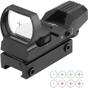 ESSLNB Red Green Dot Sight Reflex Sight Scope with 4 Reticles and 20/22mm Rail Mounts Waterproof Shockproof with 5 Adjustable Brightness