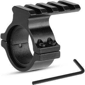 1"/25.4mm & 30mm Rifle Scope Ring Adaptor with Rail - Tactical Light Barrel Clamp Mounts for Scope Flashlight Laser Sight Optics - with 4 Slot 21mm Picatinny Rail on Top