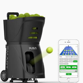 PT-Smart Tennis Ball Machine - Intelligent Remote Control, Adjustable Speed and Spin, Automatic Ball Feeding, Long Battery Life, and Multiple Serve Modes for Comprehensive Training