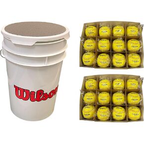 WILSON A9011 12" Softballs 24 pcs Bucket with Padded Lid