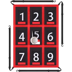TOBWOLF Adjustable Strike Zone Target for Baseball Softball Net, Numbered Baseball Softball Pitching Target, 9 Pocket Pitching Pad, Practice Accuracy Training Throwing for Hitting Batting Catching