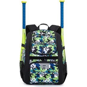 Youth Baseball Bag, Softball Bag for Girls & Boys, Kids Tball Backpack with Shoes Compartment