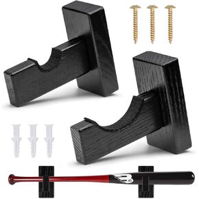 Baseball Bat Display Case, Solid Wood Baseball Bat Horizontal Rack, Baseball Bat Display Case Holder, Sturdy Baseball Bat Stand, Bracket Softball Holder for Baseball Bat (1PC Baseball Bat Case)