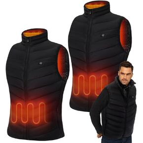 Honoson 2 Pcs XXL Heated Vests for Men Women USB Electric Heated Jackets with 3 Heating Levels 9 Zones Adjustable Rechargeable Lightweight for Winter Warm Outdoor, Battery Not Included