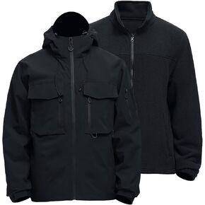 Men's 3 in 1 Waterproof Winter Ski Jackets Warm Windbreaker Snow Rain Coat Thermal Fleece Liner Hood