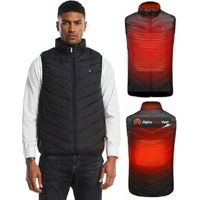 Alpha Heat Vest USB Rechargeable Heated Vest for Men and Women 8 Heating Zones Waterproof Electric Heated Jackets