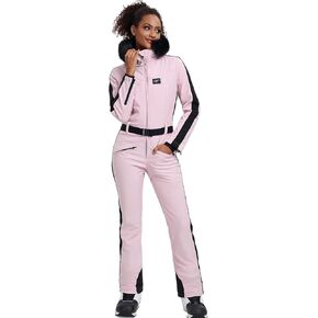 GS SNOWING Women's Ski Suit One Piece Snowsuits Insulated Waterproof Windproof Slim Winter Outdoor Onesies Ski Outfits Jumpsuits Pink S