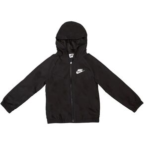 Nike Sportswear Light Weight Hooded Windrunner Full-Zip Jacket- Black - Kids Size 4