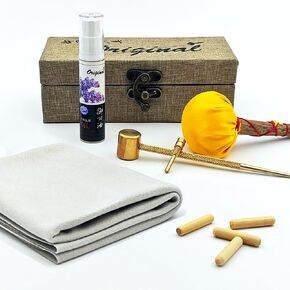 Sword Katana Cleaning Kit,Contains Choji Oil,Copper Hammer,Chamois,Uchiko Ball,2 Pairs Peg (Mekugi),Apply to Care for Japanese Samurai Swords