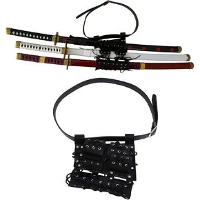 Sword Bag Adjustable Carry Case 3 Sword Holder Katana Frog Strap Belt Ring Leather Sword Holster Sword Holder Zoro Ninja Sword,for Cosplay Anime Costume