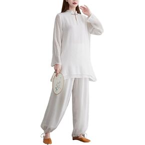 Moonetto Womens Chinese Traditional Tai Chi Uniforms Kung Fu Clothing Martial Arts Suit Cotton Wing Chun Clothes