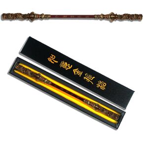 FOTN Black Myth Wukong Staff Ruyi Golden Cudgel Weapon Model Zinc Alloy Material 13.7 inches Long Three-Dimensional Carving Black Myth：Wukong Bo Staff for Martial Arts Monkey King Staff with Gift Box