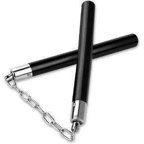 1 PCS Nunchucks Safe Solid Rubber Training Nunchucks with Steel Chain Practice Nunchucks for Adults and Professionals Perform,Suitable for Exercise,Practice, Training(Black)