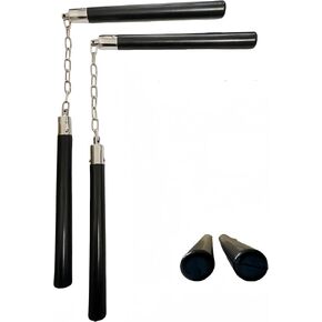 Solid Safe Rubber Nunchucks for Adults and beginner Rubber Nunchucks with Firm Steel Chain and Smooth Axletree System,Very Good for Professionals Practice Training and Performers（2PCS)