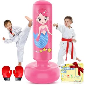 أكياس ملاكمة قابلة للنفخ للأطفال مقاس 3-8، حقيبة ملاكمة مقاس 47 بوصة للأطفال، حقيبة ركل مع قفازات ملاكمة للأطفال، حقيبة ملاكمة للأطفال، مجموعة ملاكمة للأطفال لتدريب الكاراتيه والتايكوندو MMA in Kuwait