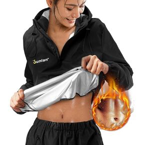 Junlan Sauna Suit for Women Sweat Jacket Gym Workout Vest Sweat Suits for Women