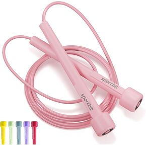 SPORTBIT Adjustable Jump Rope for Fitness - Jumping Rope for Women, Men. Skipping Rope for Workout, Boxing, Exercise. Speed Jump Rope for Adults