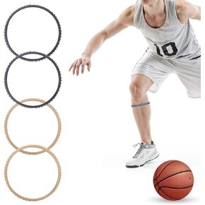 4Pcs Patellar Tendon Support Strap, Silicone Knee Brace Strap for Knee Pain Relief, Patella Bands Brace Support for Running Basketball Soccer Hiking Volleyball Squats & Jumpers Knee