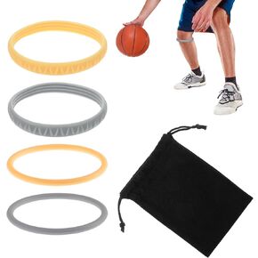 4Pcs Patella Tendon Knee Strap, Silicone Fine Patella Bands for Basketball, Elastic Patellar Bands Knee Pain Brace Strap, Fixed Knee Stabilizer Rings for Running Soccer Hiking Jumpers