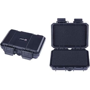 Lykus HC-1410 Mini Hard Case Dry Box with Foam Insert, Interior Size 5.51x3.54x1.46 inch, IP66 Splash-Proof, Suitable for cellphone, keys, cards, and small items