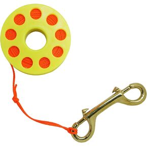 Scuba Choice Diving Yellow Compact Finger Spool 65ft Dive Reel- Orange Line