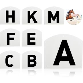8Pcs Wall Mount Dressage Letters Arena Markers, Arena Dressage Letters for Equestrian Athletes and Events Includes Letters A,B,C,E,F,H,K,M